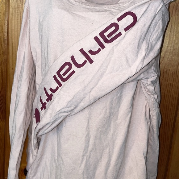 Carhartt Womens long sleeve shirt pink/burgendy size small western country top - Picture 3 of 5